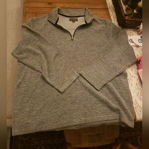 Fairlane & Sons Men’s Quarter Zip Pullover- gray XXL
